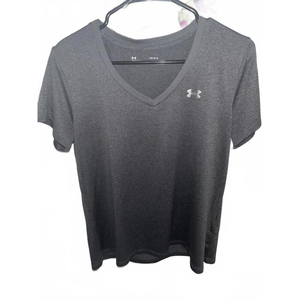 Under Armour HeatGear V-Neck T-Shirt - Men's Large - Performance Gray